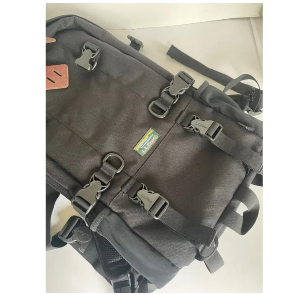 L.L.Bean Bigelow Cordura Backpack Black Nylon Day Hiking Mountain H2O